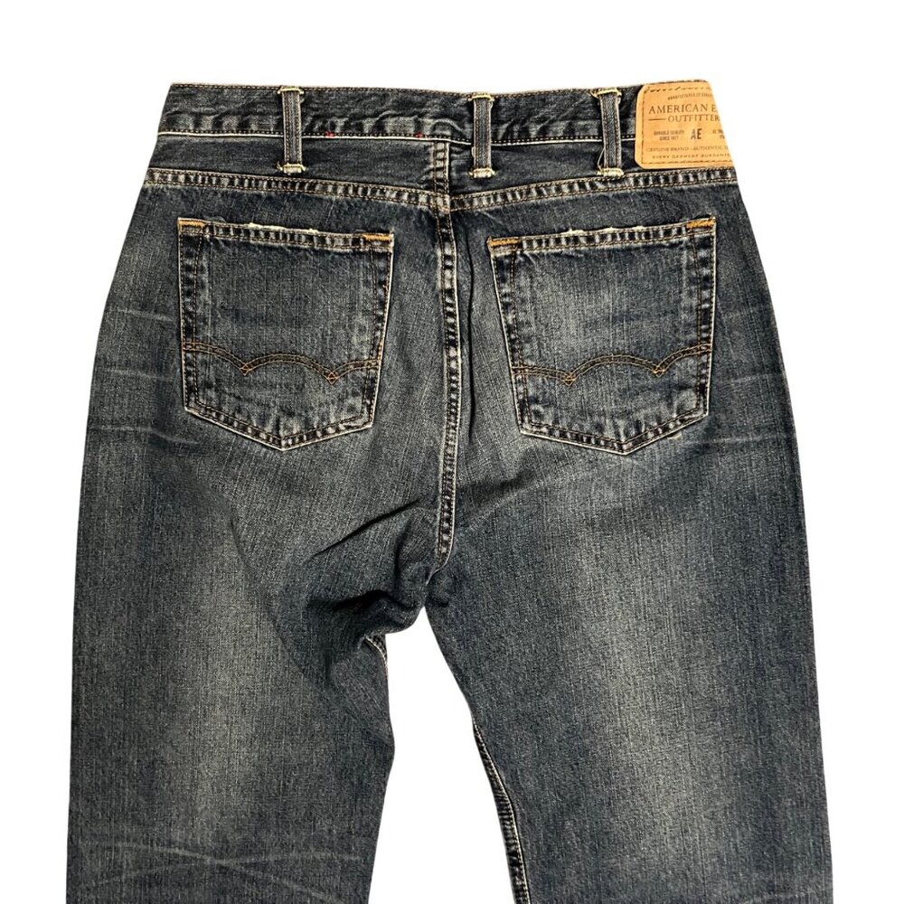 American Eagle Mens Jeans 29x30 Used Unhemmed Raw Edge 100% Cotton - Picture 14 of 16